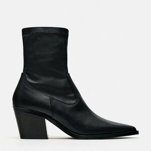 Zara Heeled Stretch Cowboy Ankle Boots